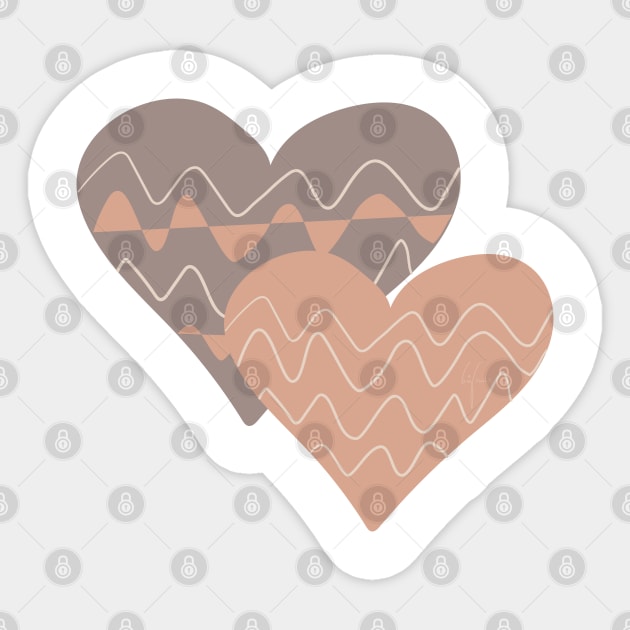 Boho Heart | Pastel Colors | Soft Pink & Grey Sticker by Dig That Print